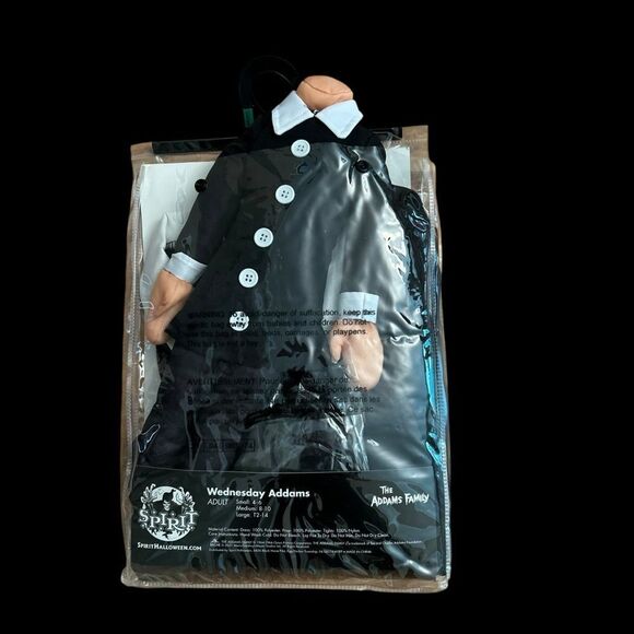 Wednesday Addams Family Halloween Costume Adult Size Large  12/14 NIP - Picture 2 of 5